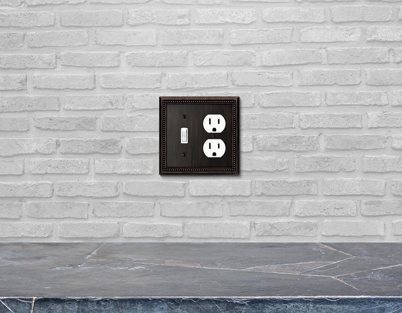 Henne Bery Sunken Pearls Decorative Wall Plate Switch Plate Outlet Cover (Toggle/Duplex, Aged Bronze) - Image 5
